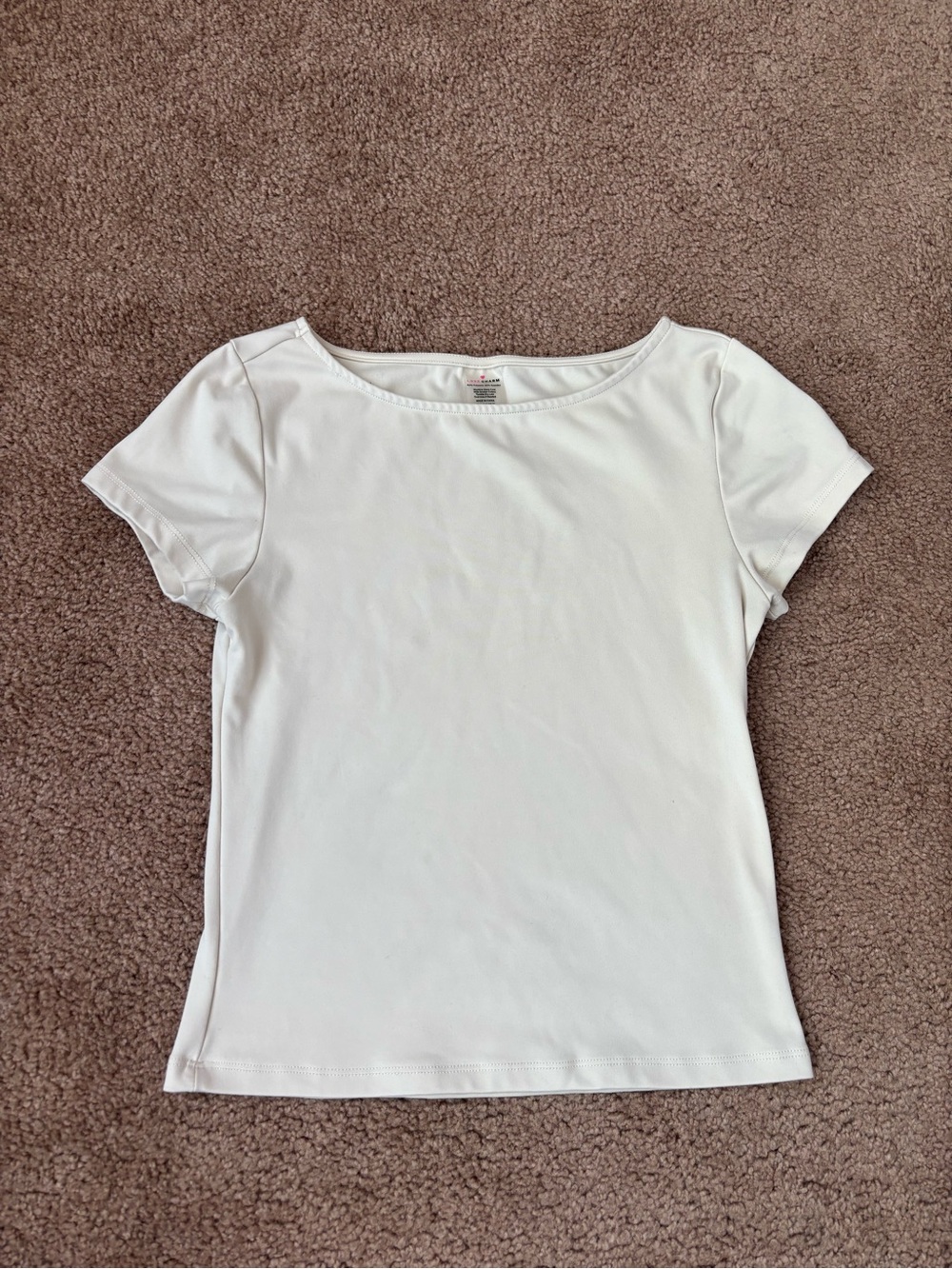 White Women's Short Sleeve Crewneck Top